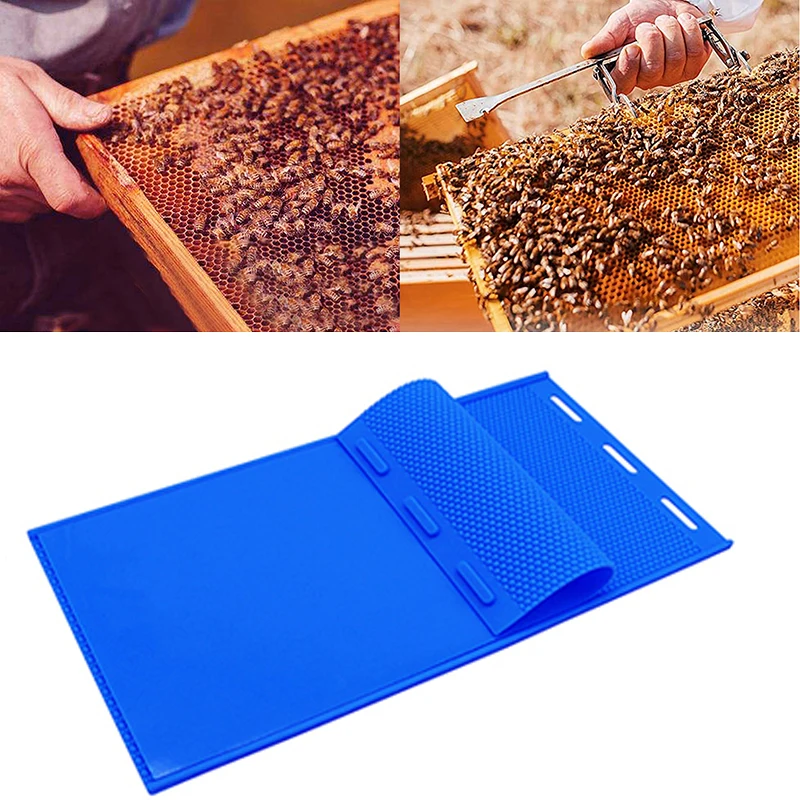 2pcs Blue Silicone Beeswax Mold Apicultura Press Sheet Mould Beekeeping