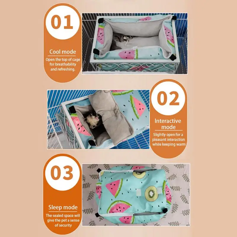 Small Pet Hanging Hammock Sleeping Bed Rabbit Cat Squirrel Hanging Cave For Gerbil Sugar Glider Hedgehog Small 5