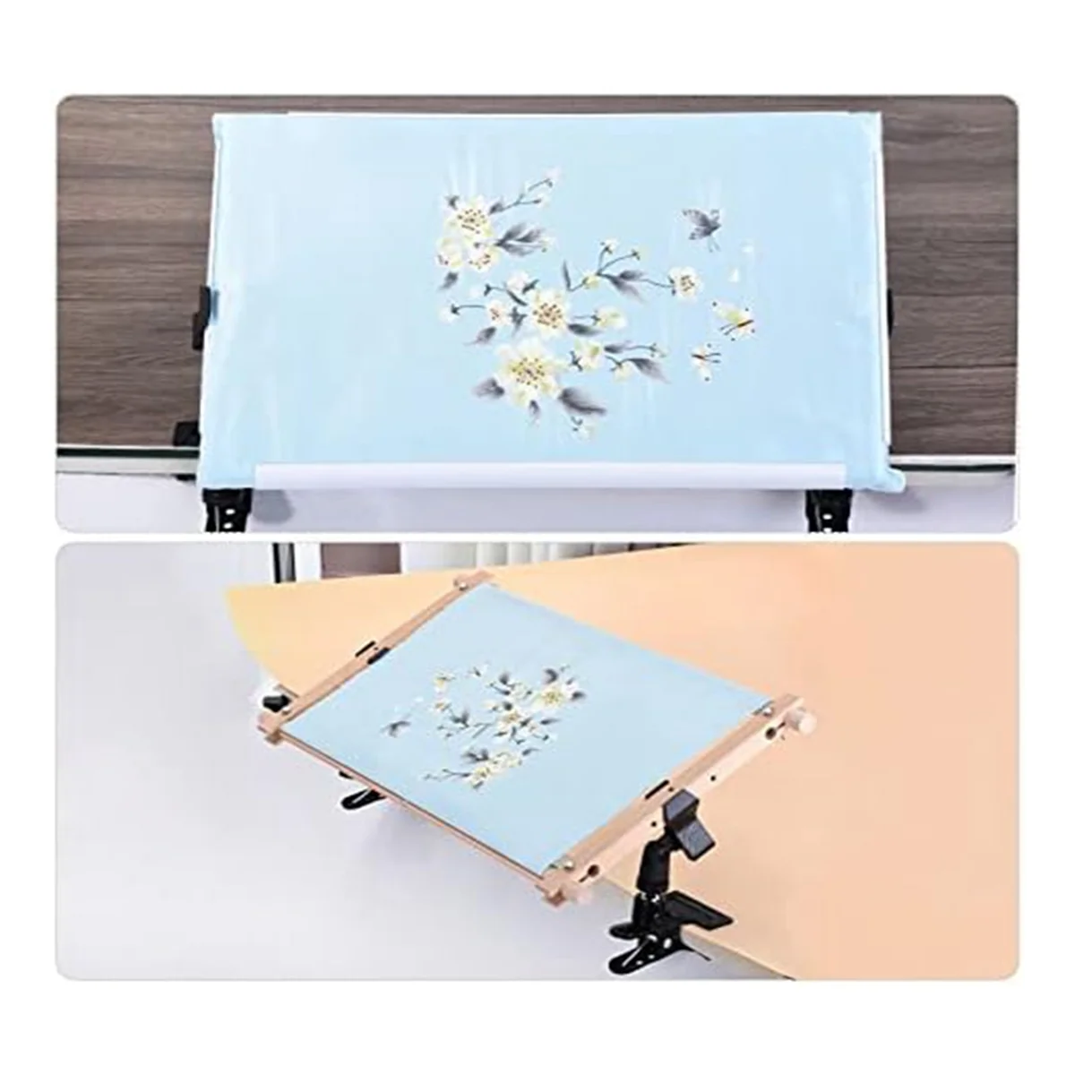 Embroidery Hoop Clip, 360&deg; Swivel Adjustable Table Clip, Crossstitch Clip Opening Up to 4.03 cm, for Needle Sewing, 2PCS