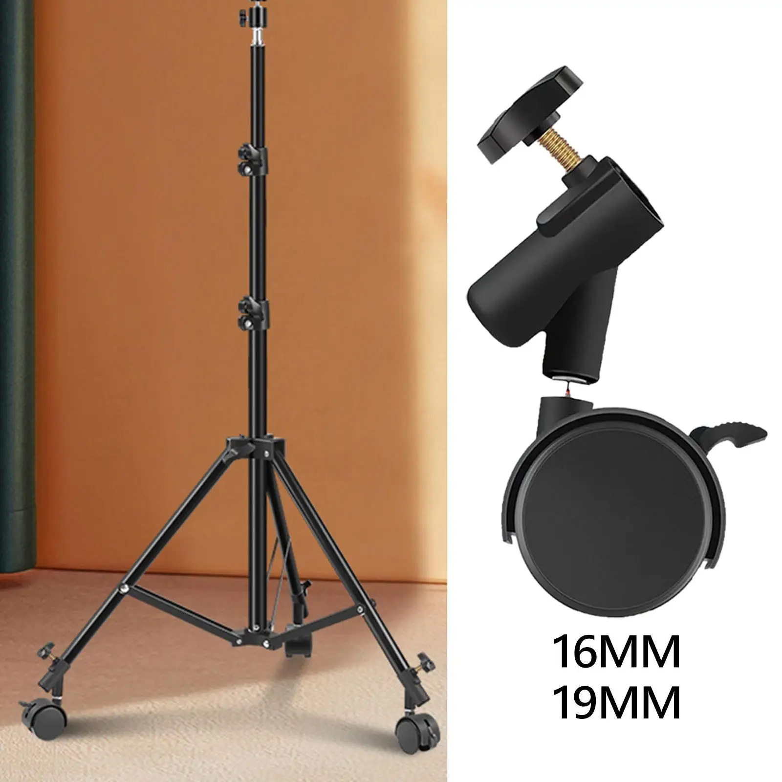 3 Pieces Light Stand Wheels 360&deg; Rotation Studio Photography Heavy Duty