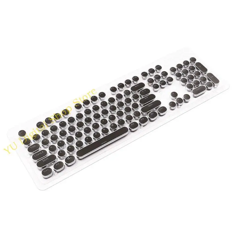 96BA 104/87 Tasten Retro Round Keycaps Double Shot DIY Typewriter Keycap für die mechanische Tastatur mit hinten beleuchtetem – Detail 7