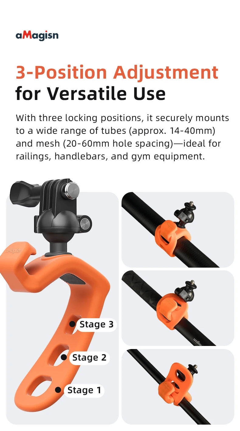 360° Drehbare Action-Kamera-Halterung mit Schnellverschluss, Anti-Shake Silikon-Elastik-Halterung für GoPro DJI Action Insta360 Fahrrad Motorrad – Detail 8