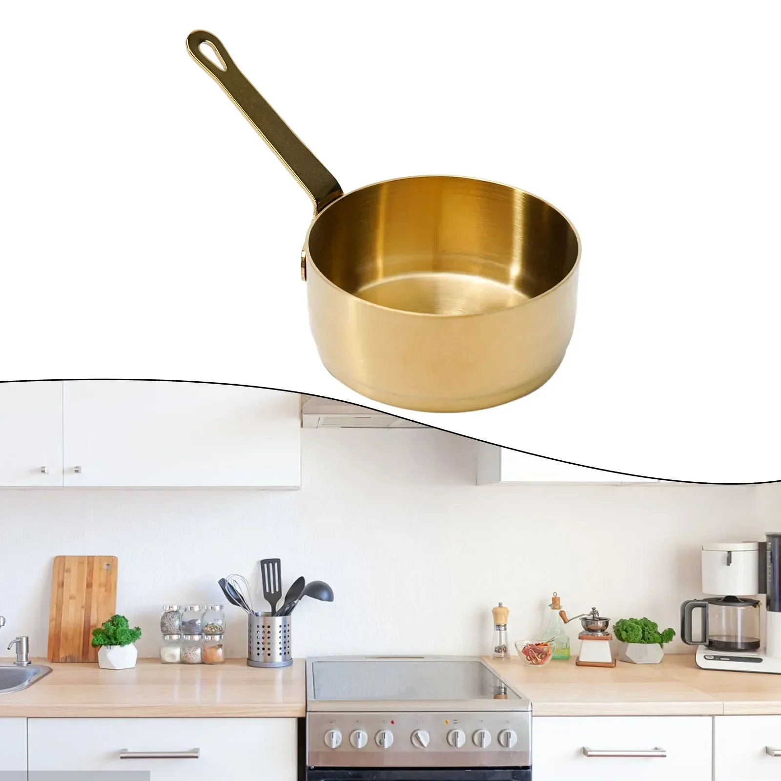 Baking Pan Tray 1pcs 60-100ml Smooth Edge Stainless Steel Sauce Pan Stockpots Kitchen Long Handle
