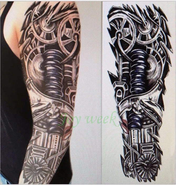 Waterproof Temporary Tattoo Sticker large size robot full arm tatto flash tatoo fake tattoos sleeve for men women male