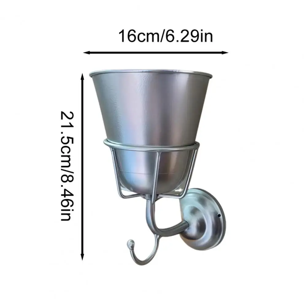 Wall Decor Vase Detachable Stainless Steel Wall Mount Vase With Hook Minimalist Elegant Wall Hanging Flower Plant Holder 6