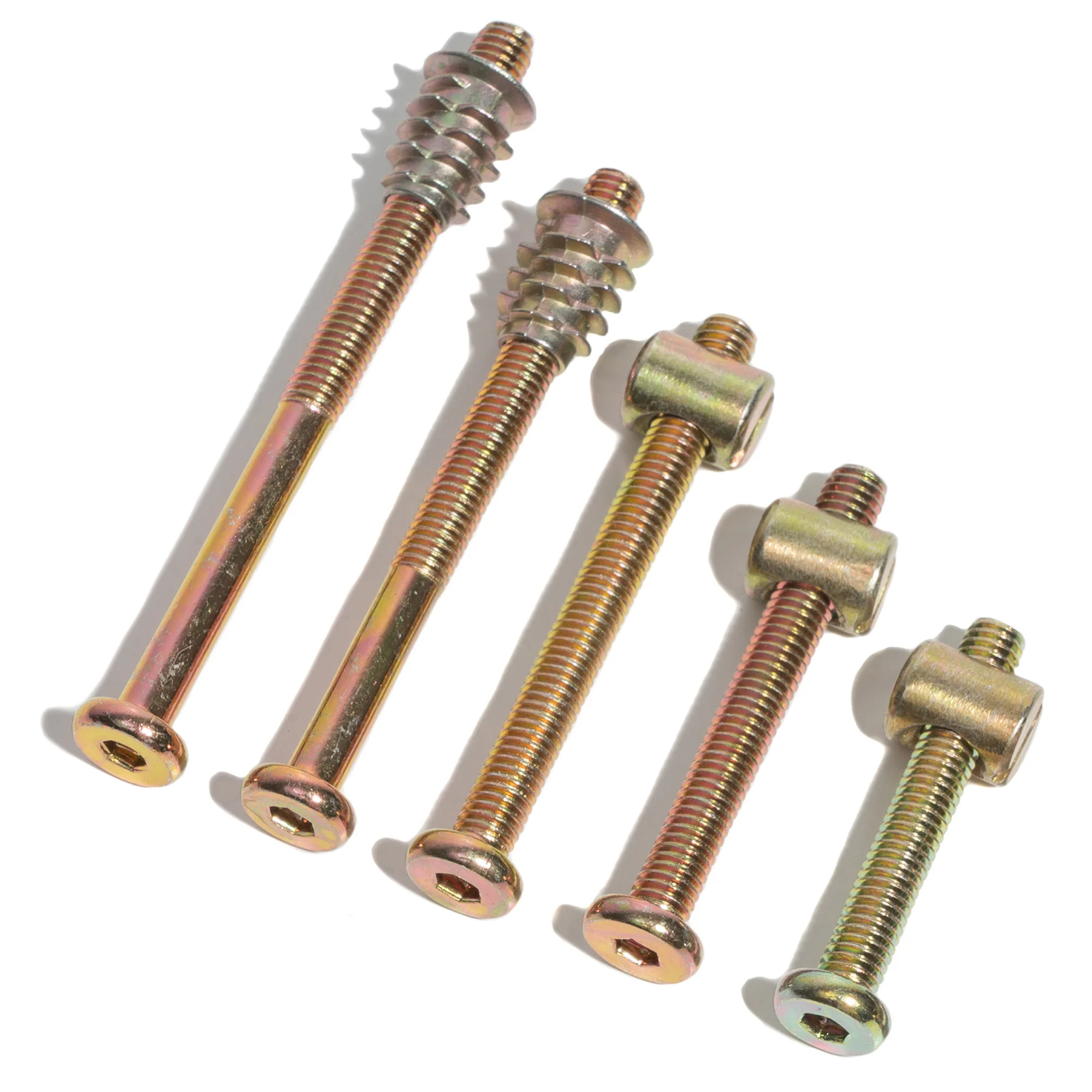 침대 침대 나사 하드웨어 교체 키트, 육각 드라이브 소켓 캡 나사 배럴 N, 25 세트, M6 x 40mm, 50mm, 60mm, 70mm, 80mm