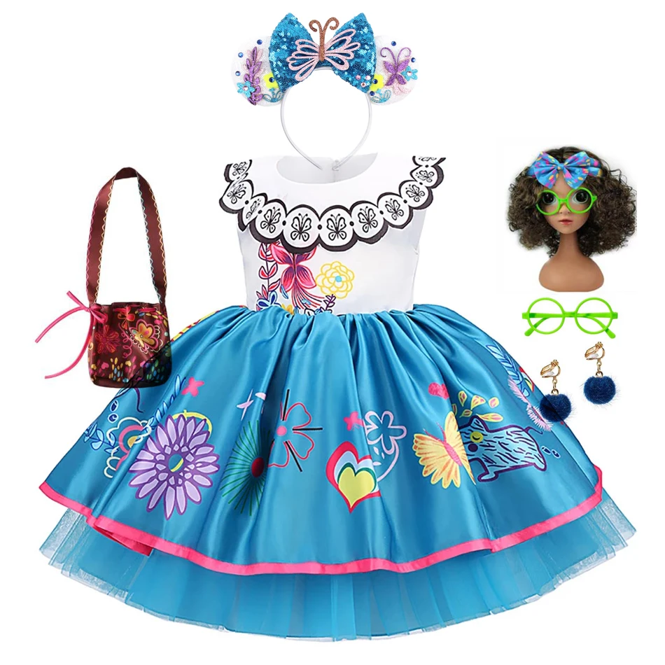 Mirabel Isabela Cosplay Abo da principessa Bambini Encanto Charm Costume Ragazze Halloween Festa dei bambini Festa di compleanno Abi da festa  1501