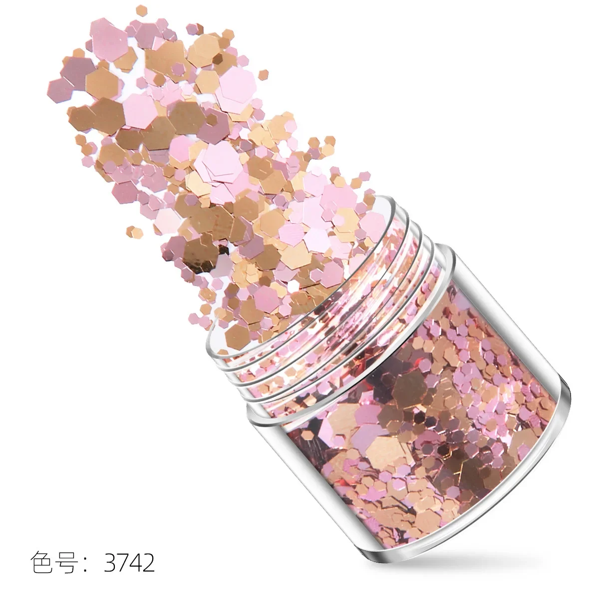 Nail Glitter Nail Flakes Holographic Mixed Hexagon Shape Chunky Sequins Laser Sparkly Flakes Slices Manicure Nails Art Decoration