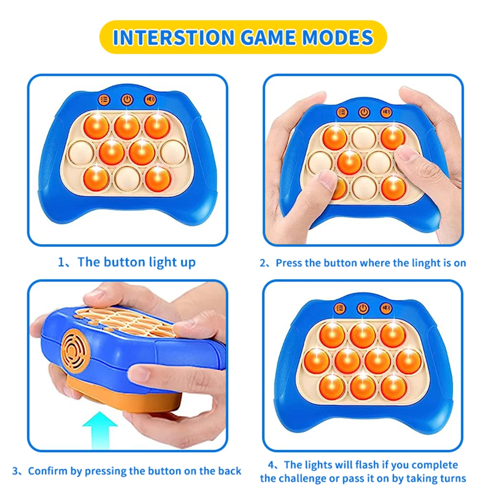 Electronic Pop Game Light Up, Super Pop Quick Push Handheld