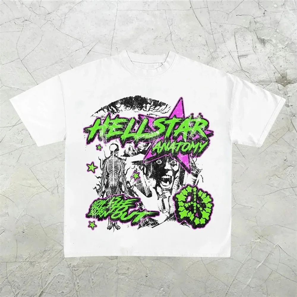 Hellstar Graphic T Shirts Men Barbie Pink 100%Cotton T Shirt Men’s Streetwear T-Shirt O Neck Short Sleeve Oversized Tops for Men