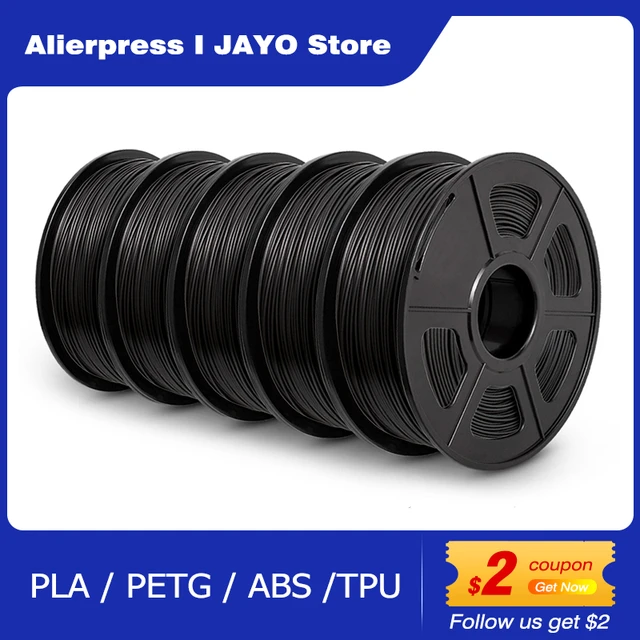 JAYO PETG/SILK/PLA PLUS/ABS/PLA Filament 3D Printer 1.75MM 5Rolls/Set For  FDM Printing DIY Gift Plastic for 3D Pen Filament