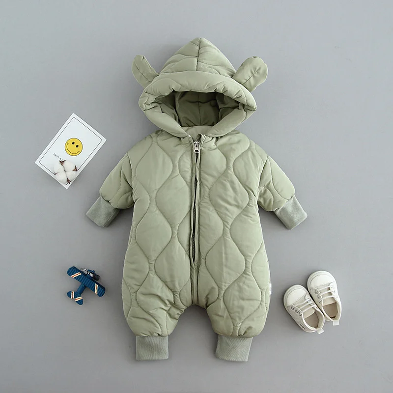 Newborn Baby Cotton-padded Winter Warm Thicken Jumpsuit Romper