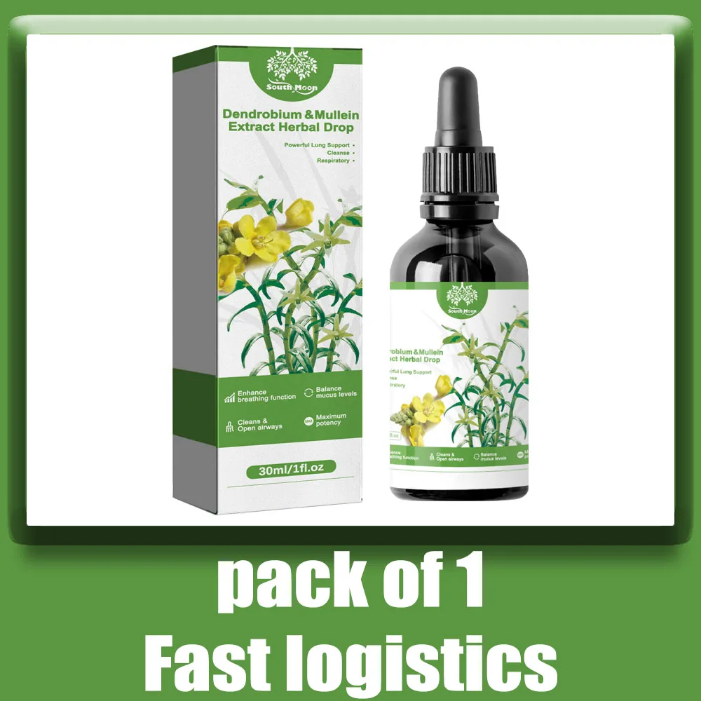 Dendrobium & Mullein Extract - Powerful Lung Support USA & Respiratory & - Made Drops - Cleanse In Herbal