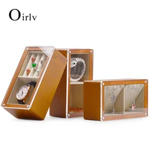 

Oirlv Solid Wood Multifunction Jewelry Organizer Case 18*10*6.5cm with Acylic Lid Necklace Ring Display for Household Storage