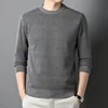 Thickening Winter Men's Round Neck Thickened Sweater Knitted Pullover Solid Color Long Sleeved Casual Daily Warm Coat 1