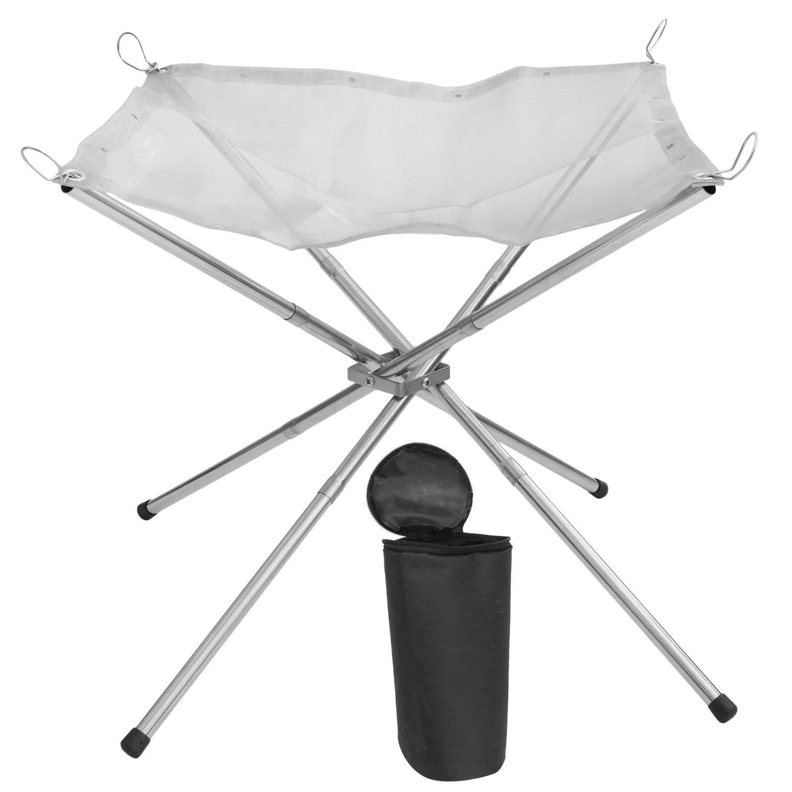 

Box Storage Outdoor Folding Campfire Stand Pit with 201 Stainless Steel Mesh Camping Supply