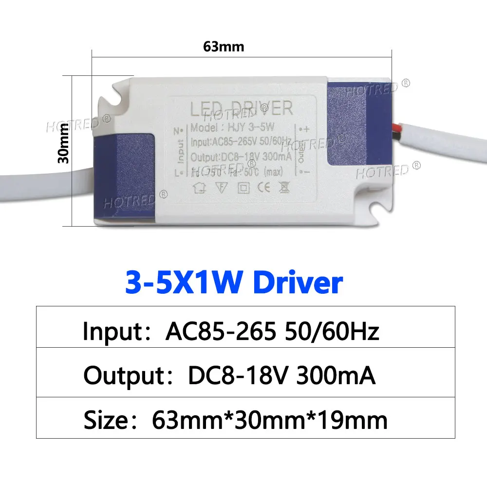 Description Picture 5 of itemLED Driver 300mA 280mA 1W 3W 5W 7W 12W AC 110V 220V To DC9V 12V 15V 21V 24V 48V Lighting Transformer Panel Ceilling Lamp Strip