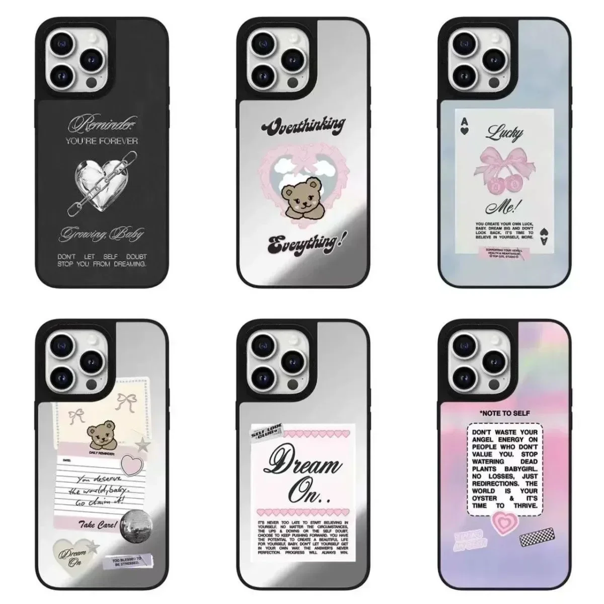 

Mirror Surface Little Bear Case Phone Case Cover for IPhone 11 12 13 14 15 Pro Max Case for IPhone 15 Pro Max