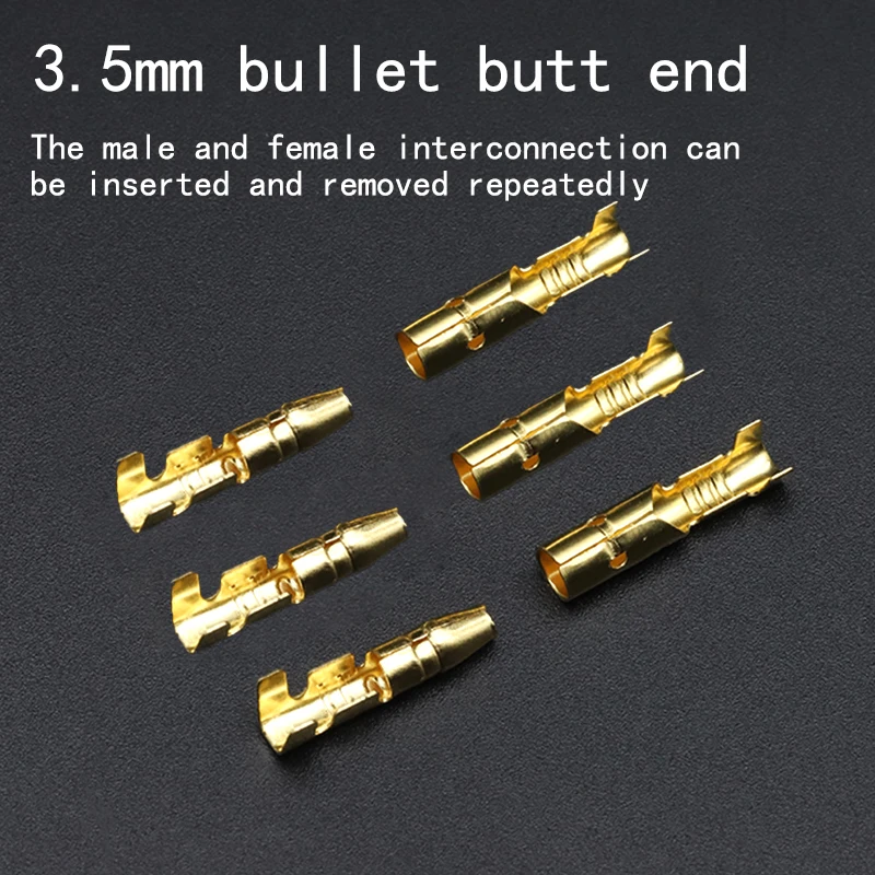 200PCS 50 Set Male Female Motorcycle Bullet Connector Socket Classic TerminalS For Cable Wire of 1.0 mm to 2.5 mm