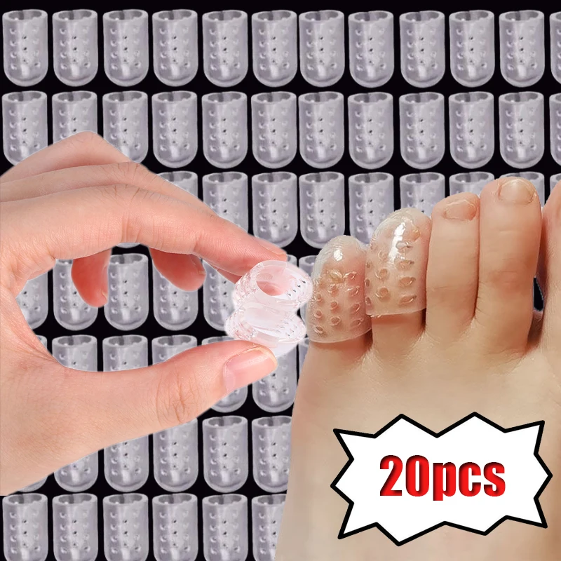 

20pcs Transparent Silicone Toe Caps Anti-Friction Breathable Foot Protector Anti-wear Prevents Blisters Toes Cap Cover Feet Care