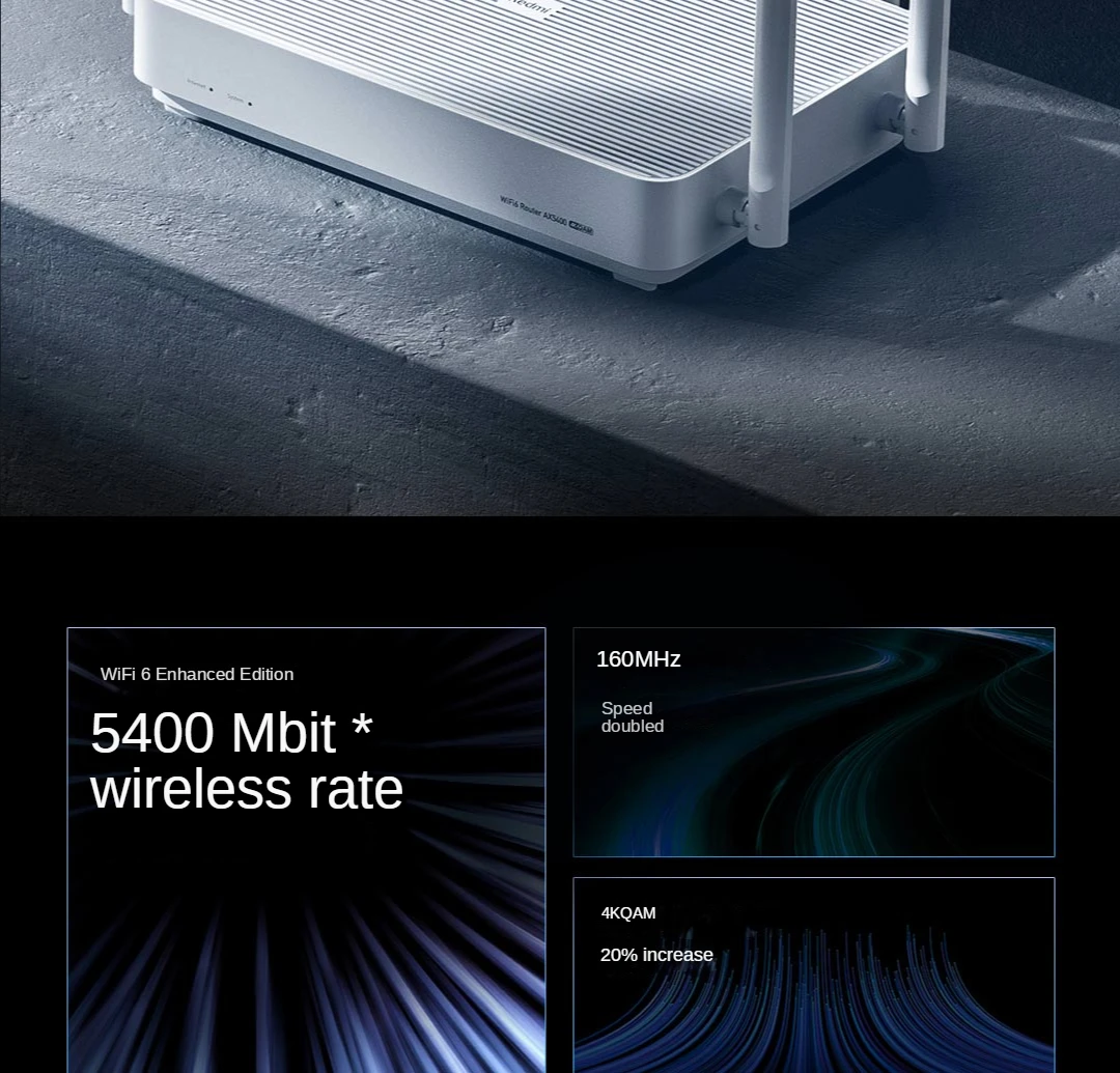 NWE Xiaomi Mijia Redmi AX5400 Wifi Router Mesh System WiFi6 Rro 160MHz 4K Mesh Repeater External Amplifier Work With Mijia App