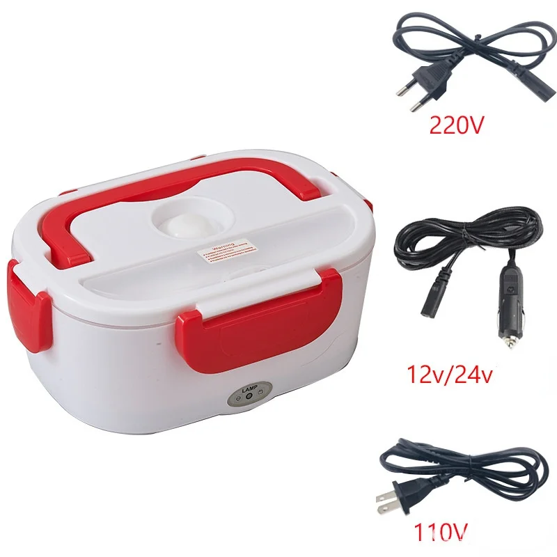 12v+220v /12v Portable Electric Heating Lunch Box Food-grade Food Container  Food Warmer For Kids 4 Buckles Dinnerware Sets Car - Lunch Box - AliExpress