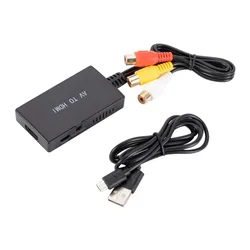 RCA to HDMI-Compatible Audio Video Converter Adapter with 1080P Support (Black)