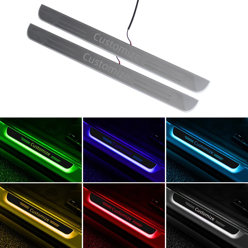 

Customized Car Door Atmosphere Light For LED Welcome Pedal Scuff Plate Pedal Sill Pathway Lamp Logo Color Sizes As You Choose