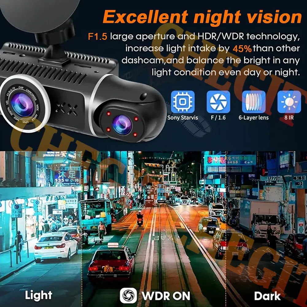 360 Degree 4Channel Car Dvr WIFI APP Video Recorder 1080P dashcam Front With Rear View Camera 24h Parking Monitor Night Vision