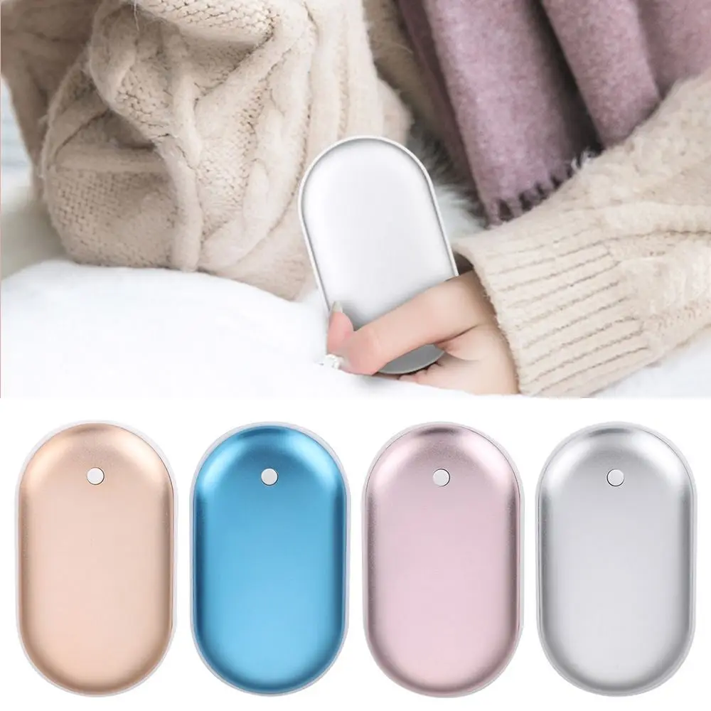 USB Rechargeable Mini Hand Warmer 2 in 1 Portable Pocket Charger Power Power Bank Winter Heater Winter Hand Heating Stove Gift