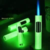 New Torch Luminous Lighter Jet Cigarette Cigar Accessories Pen Airbrush Butane Refill Metal Windproof LighterGadget gift for men 2