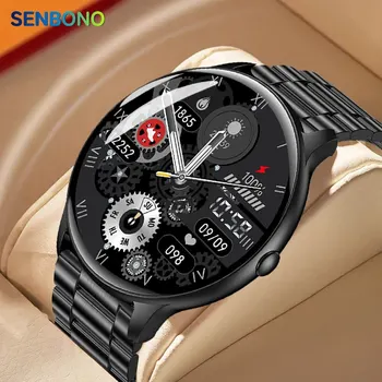 SENBONO MAX14 2023 남성용 스마트 워치, 1.53 인치 HD 스크린, 블루투스 통화, 심박수, 피트니스, 건강 추적기, 스포츠 스마트워치