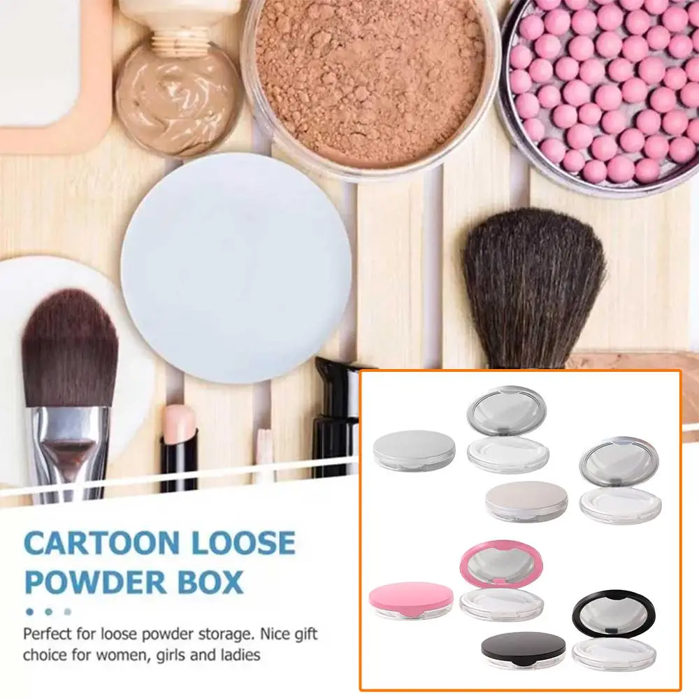 Makeup Powder Refillable Case With Mirror Empty Organizer Accessories Tools Portable Loose Travel Container Makeup Powder M C5W5