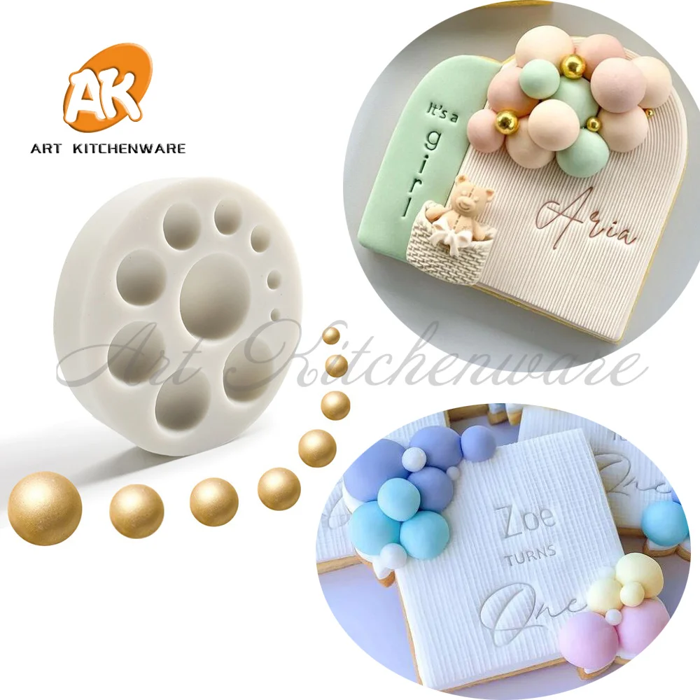 Various Size Pearls Decorating Molds Food Grade Silicone Mould Fondant Supplies Kitchen Baking Tool Chocolate Soap Mould
