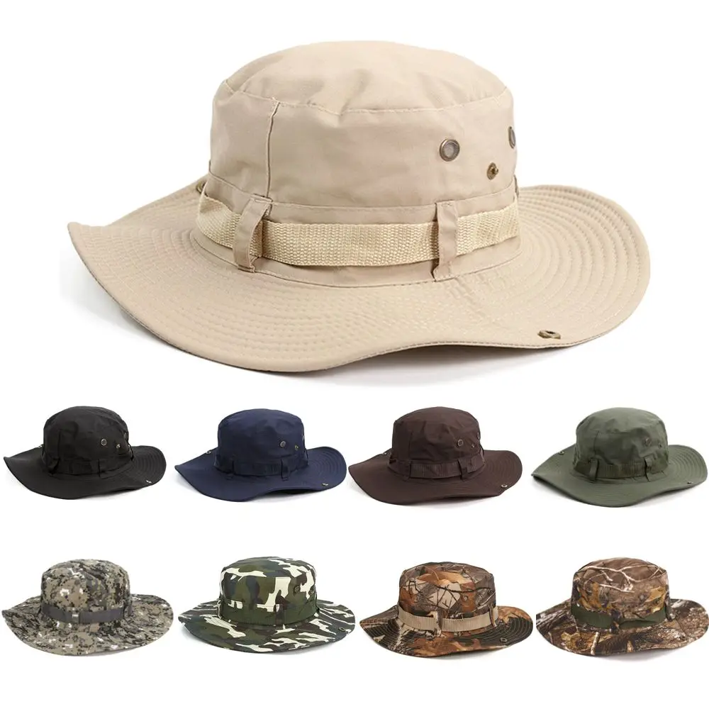 

Outdoor Jungle Hat Hiking Camping Sun Hat Men's Bucket Hats Military Boonie Hat Fishing Cap