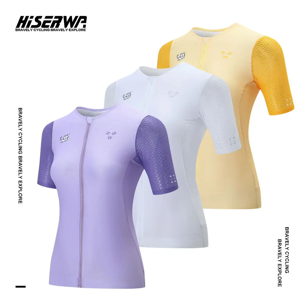 HISERWA Maillot de cyclisme d'été à manches courtes pour femmes, maillot de cyclisme tendance SPF 50, maillot de vélo respirant de haute qualité - AliExpress 18
