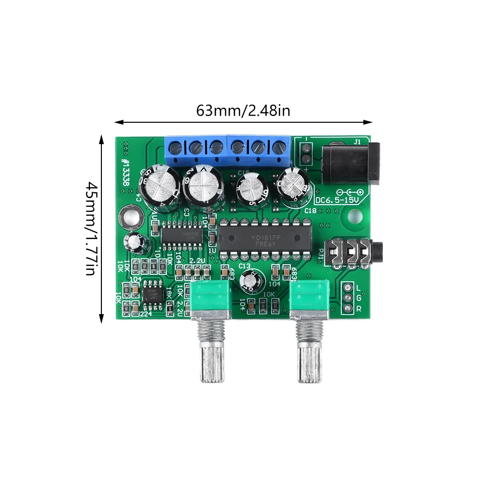 Class D Amplifier Audio Board High-fidelity Digital Power Amplifier Module 2.1 3-Channel Bass Mini Power Amplifier 6W*2+25W - 5