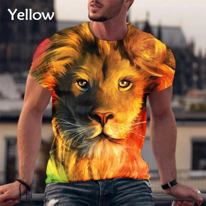 

Streetwear Animal Lion 3d Printing T Shirt Fashion Short Sleeve Casual Funny Cool T-shirt