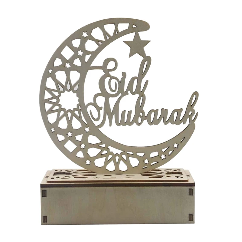 

Деревянная светодиодная подсветка, дворец Eid Mubarak, Декор, искусственное мусульманское ремесло, предметы интерьера