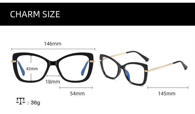 Frauen Magnet Clip Auf Optische Lesebrille Fahren Polarisierte Sonnenbrille Mit Anti Blue Ray Rezept Computer Brille – Detail 4