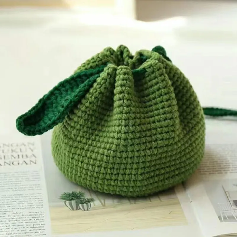 2pcs/Handmade crochet cute orange bag, mobile phone bag, fruit bag, zero wallet, card bag, key bag, crossbody bag, shoulder bag,