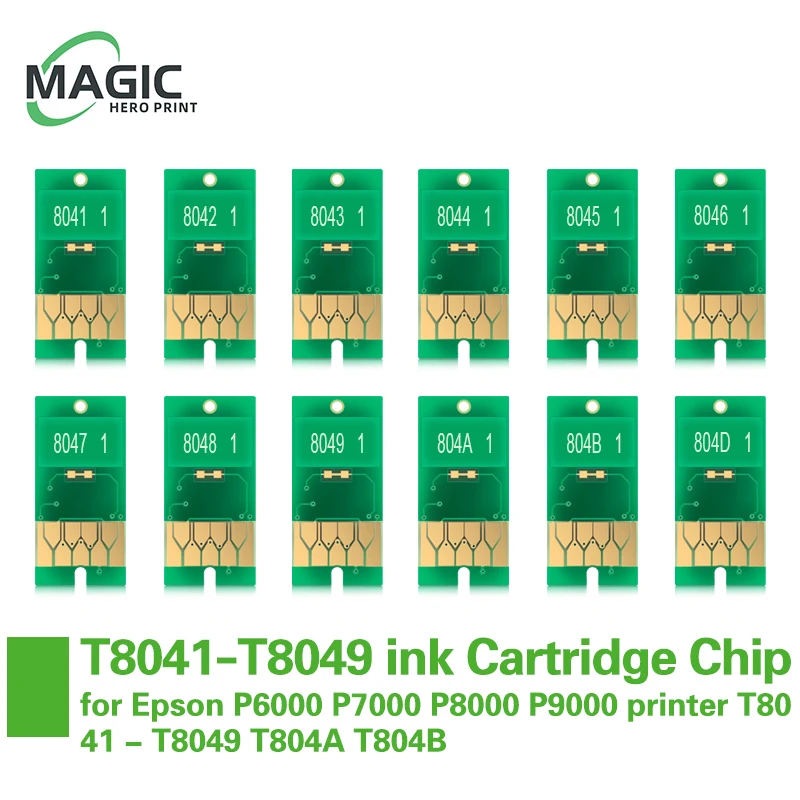 

European Version 11Color T8041-T8049 T804A T804B T804D ink Cartridge chip For Epson SureColor P6000 P7000 P8000 P9000 Printer