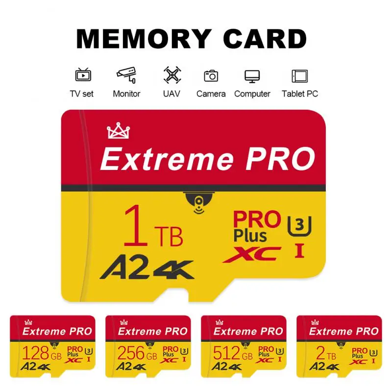 Scheda Sd Micro Memory Da 1Tb Scheda Sd Ad Alta Velocità Da 128Gb 256Gb Scheda Flash Sd/Tf Scheda Di Memoria Da 512 Gb Per Fotocamere Telefoniche Lett