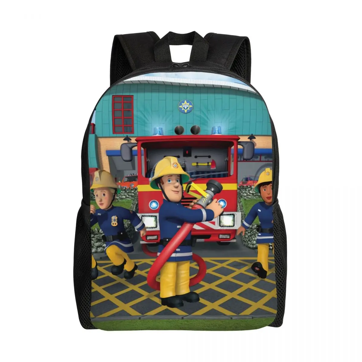 

Дорожный рюкзак Fireman Sam для мужчин и женщин, школьный ранец для ноутбука, портфель с мультипликационным рисунком пожарного, студентов колледжа, рюкзаки