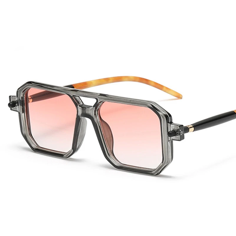 KAMMPT Vintage Square Sunglasses for Men Fashion 2022 Retro Double ...