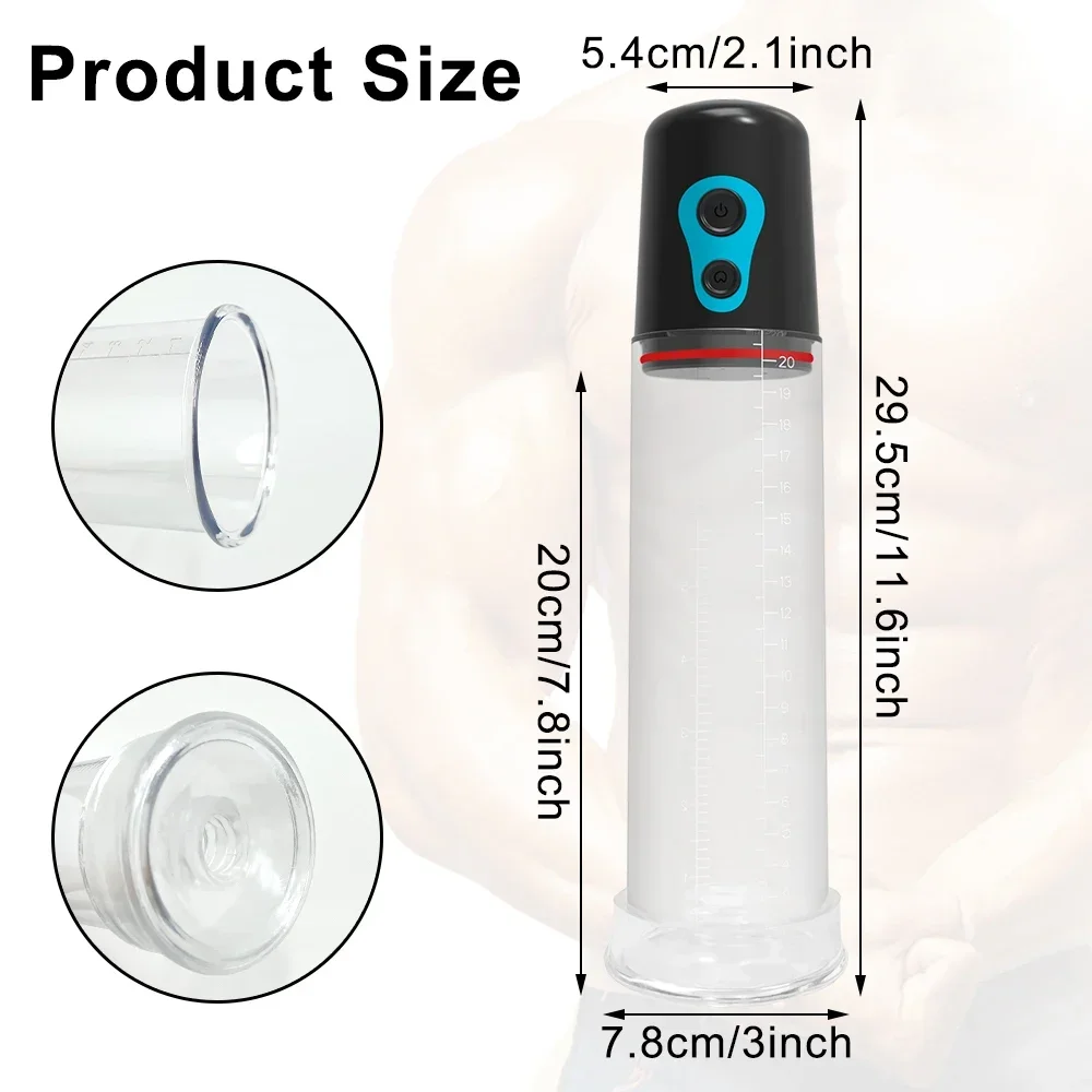 Electric Penis Pump Penis Enlarger Vacuum Pump Sex Toys for Men Penile Bigger Trainer Adult Male Masturbator Enlargement