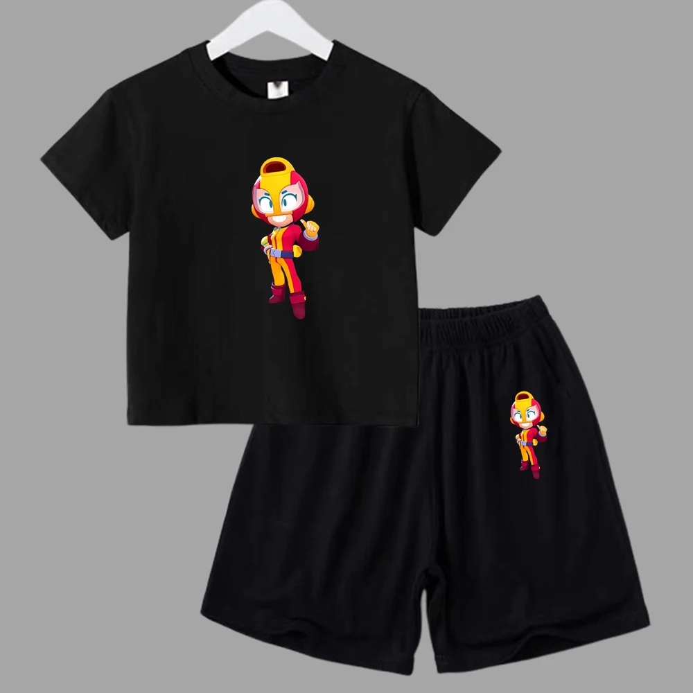 thumbnail image 1 of Juego de verano para niños, lucha, anime, cosplay, traje para niños y adolescentes, ropa de calle, camiseta de manga corta y pantalones cortos, conjunto deportivo de 2 piezas, trajes sueltos, 1 of 4