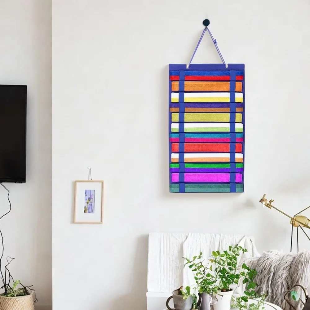 New Portable Karate Belt Display Stand with Hanging Medal Sticks Felt Hanging Bag Storage Rack Lightweight Storage Bag Gift