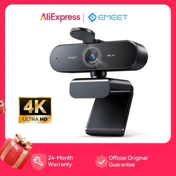 Webcam 4K 1080P 60fps Mini videocamera per PC Messa a fuoco automatica Web Cam per computer EMEET Nova Fotocamera USB con microfoni per conferenze/riunioni