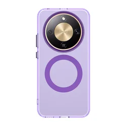 Enhanced Magnetic Wireless Charging Case - Matte Candy Cover - HONOR Magic8 Lite (TG - Purple)